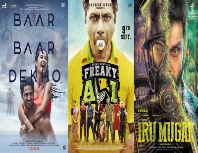 This weekend enjoy with Baar Baar Dekho, Freaky Ali & Iru Mugan movies